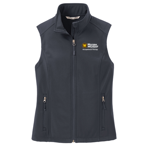 Embroidered WMU OT Port Authority Ladies Core Soft Shell Vest -- Battleship Grey