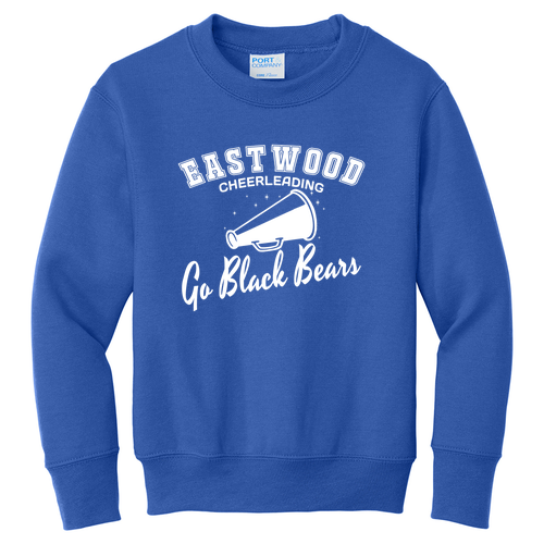 Megaphone Design YOUTH Port and Company Crewneck Sweatshirt -- Royal