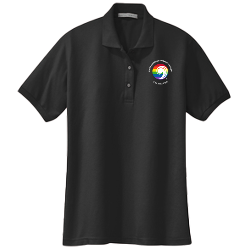 Port Authority Ladies Silk Touch Sport Shirt. -- Black