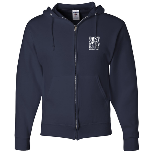 Jerzees Full Zip Hooded Sweatshirt -- J Navy