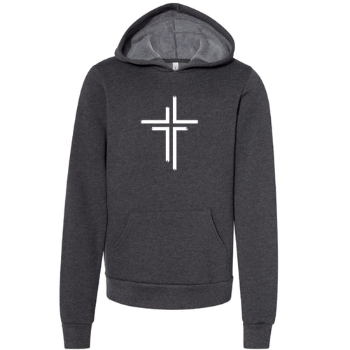 BELLA + CANVAS Sponge Fleece Hoodie -- Dark Grey Heather