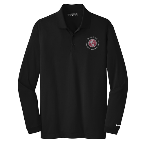 Nike Golf Long Sleeve Dri Fit Stretch Tech Polo -- Black