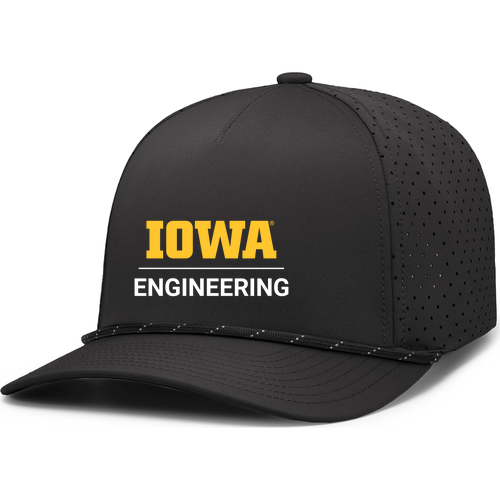 Pacific Headwear Weekender Perforated Snapback Cap -- Black / Black / White