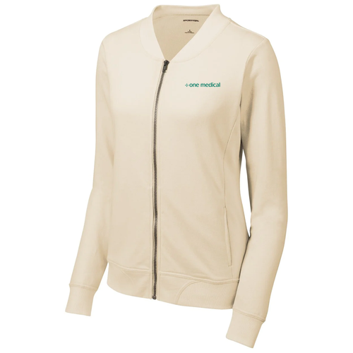 Sport-Tek Slim Fit Lightweight French Terry Bomber Embroidered -- Ecru