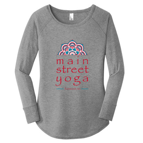 District Made Ladies Perfect Tri Long Sleeve Tunic -- Grey Frost