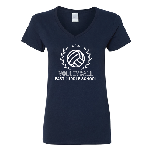Gildan Heavy Cotton Ladies' V-Neck Tee -- Navy