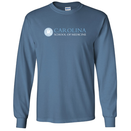 Gildan Ultra Cotton Longsleeve Basic T-Shirt -- Indigo -- School Seal