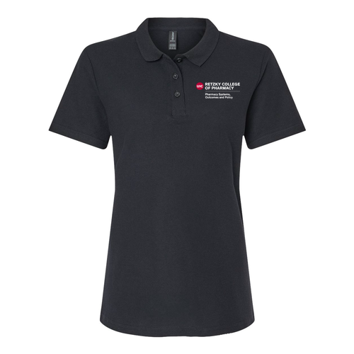Gildan Lady's Softstyle Pique Polo -- Black