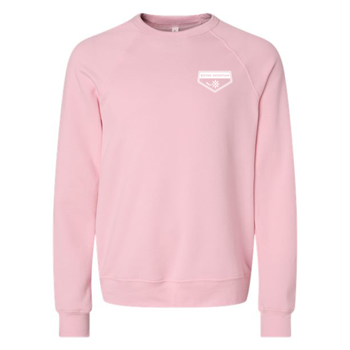 Boyne Mountain Logo 2 White Ink -- Crewneck Sweatshirt Pink