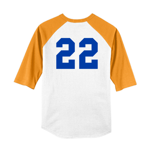 Sport Tek Colorblock Raglan Jersey -- White/ Gold