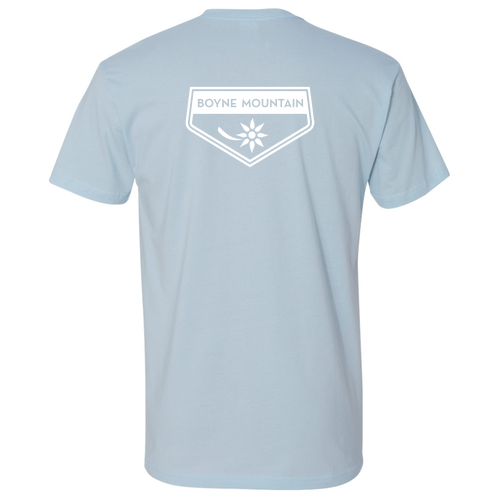 Boyne Mountain Logo 2 White Ink -- Short Sleeve Light Blue