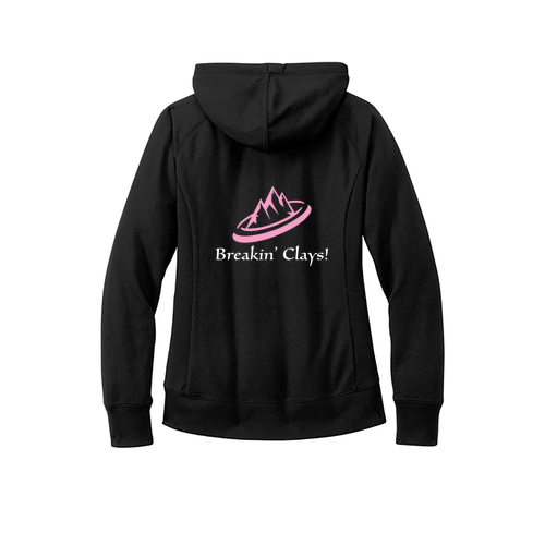 Breakin' Clays Ladies Hoodie- Black (Pink)