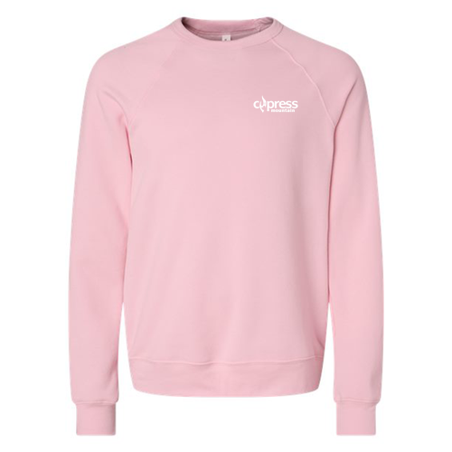 Cypress Mountain Logo 2 White Ink -- Crewneck Sweatshirt Pink