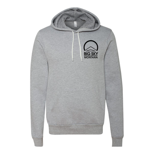 Big Sky Montana Logo 2 Black Ink -- Pullover Hooded Sweatshirt Athletic Heather