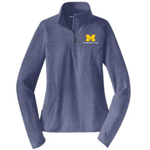 Sport Tek Ladies Sport Wick Stretch Half Zip Pullover -- True Navy Heather