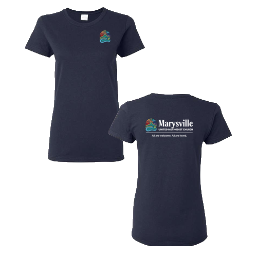 Gildan Heavy Cotton Women's T-Shirt Front & Back -- Navy