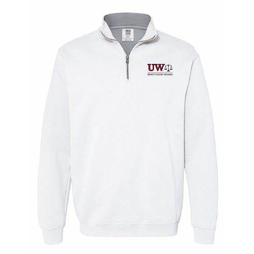Comfort Colors Unisex Quarter-Zip Sweatshirt -- White  (Embroidery)