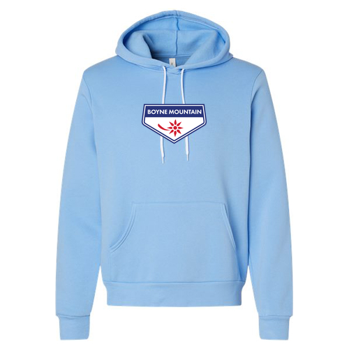 Boyne Mountain Logo 1 Full color -- Pullover hooded sweatshirt Carolina Blue