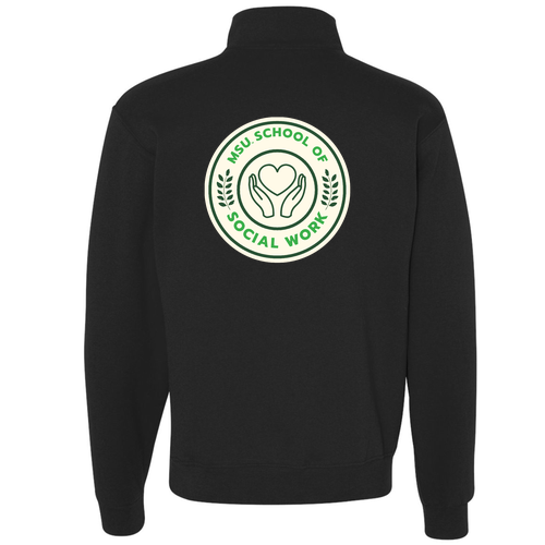 Jerzees 9.3 Oz 50/50 Nublend Quarter Zip Sweatshirt Adult -- Black