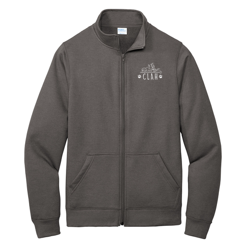 Port and Company Core Fleece Cadet Full-Zip Sweatshirt -- Charcoal