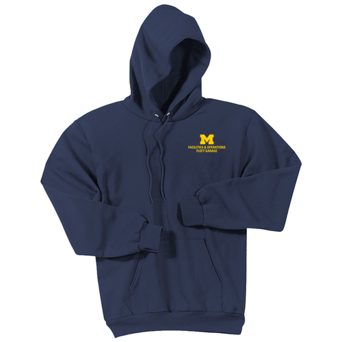 Mens/Unisex Port and Company Tall Ultimate Pullover Hooded Sweatshirt -- Navy, Fleet Garage, $39