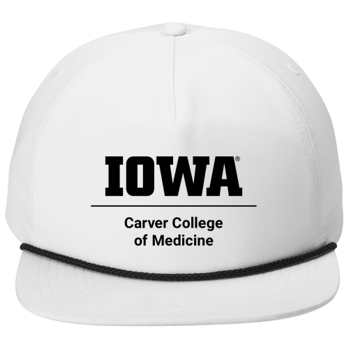 Port Authority 5-Panel Poly Rope Cap -- White / Black
