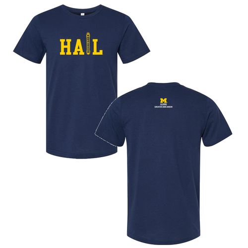Mens/Unisex Bella Canvas Soft Fitted Heather CVC Tee -- Solid Navy Blend, Theater Marquee