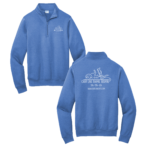 Port and Company Core Fleece Quarter-Zip Pullover Sweatshirt -- Heather Royal