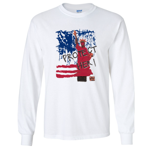 Gildan Ultra Cotton Longsleeve Basic T-Shirt -- White