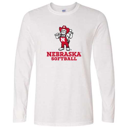 Softball Herbie Adult Long Sleeve Tee -- White