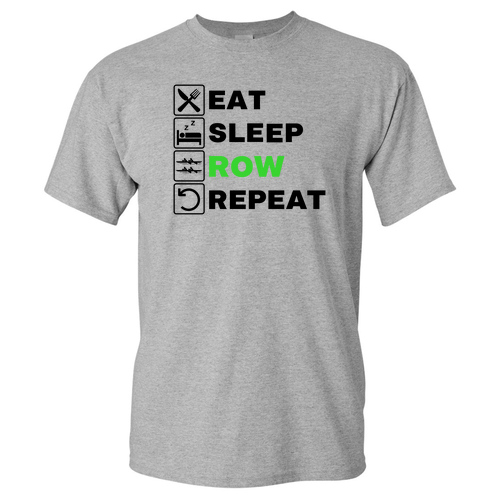 Eat, Sleep, Row T-Shirt -- Sport Grey