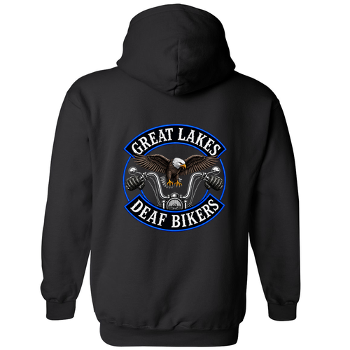 Great Lakes Deaf Bikers Black Hoodie