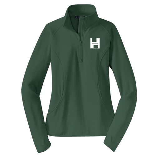 Sport Tek Ladies Sport Wick Stretch Half Zip Pullover -- Forest Green