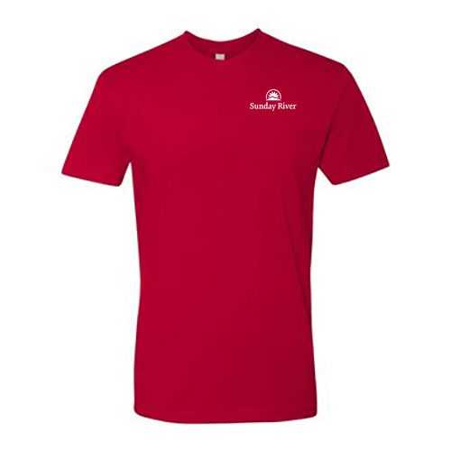 Sunday River Logo 2 White Ink -- Short Sleeve Red