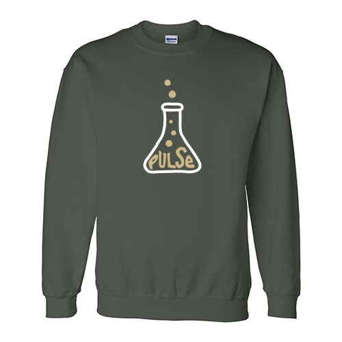 Gildan DryBlend Pulse Flask Design Crew Neck Sweatshirt -- Forest Green