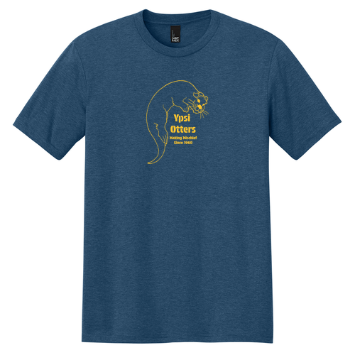 Ypsi Otters Retro District Perfect Triblend Tee -- Heathered Neptune Blue