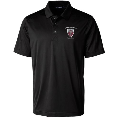 Cutter & Buck Prospect Textured Stretch Men's Short Sleeve Polo -- Black
