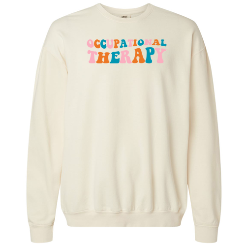 Retro Occupational Comfort Colors Lightweight Ringspun Crewneck Sweatshirt -- Ivory