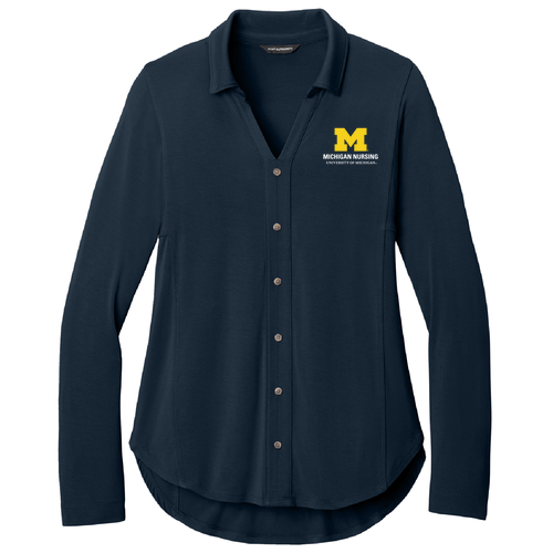 Ladies Port Authority Soft Luxe Knit Button Tunic -- River Blue Navy