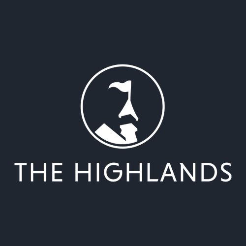 The Highlands Logo 2 White Ink -- Short Sleeve Midnight Navy