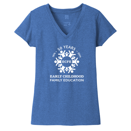 District Womens Re-Tee V-Neck -- Blue Heather