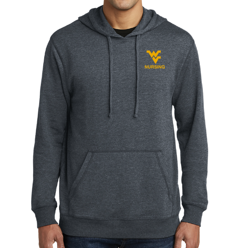 District Made Mens Lightweight Fleece Hoodie -- Heathered Navy