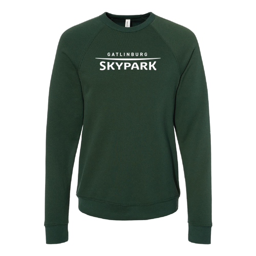 Gatlinburg Skypark Logo 1 White Ink -- Crewneck Sweatshirt Forest