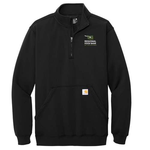 Carhartt Midweight 1/4-Zip Mock Neck Sweatshirt Embroidered-- Black