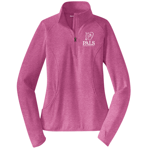 Sport Tek Ladies Sport Wick Stretch Half Zip Pullover -- Pink Rush Heather