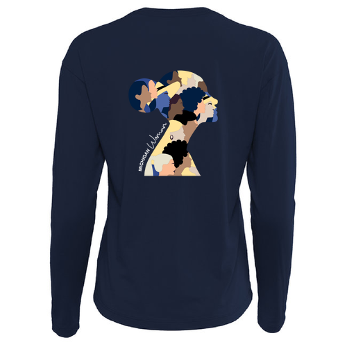 Ladies Next Level Soft Cotton Relaxed Long Sleeve T-Shirt -- Midnight Navy