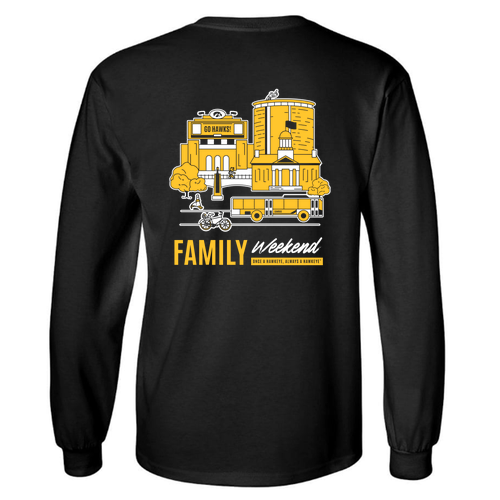 Campus Graphic Gildan Ultra Cotton Longsleeve Basic T-Shirt -- Black