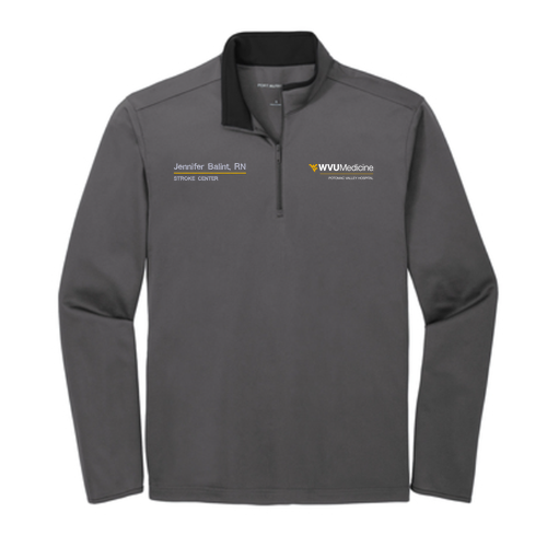 Port Authority Silk Touch Performance 1 / 4-Zip -- Steel Grey / Black
