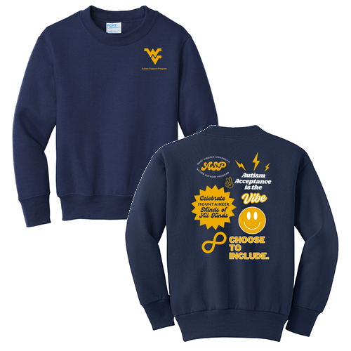 YOUTH Port and Company Crewneck Sweatshirt -- Navy