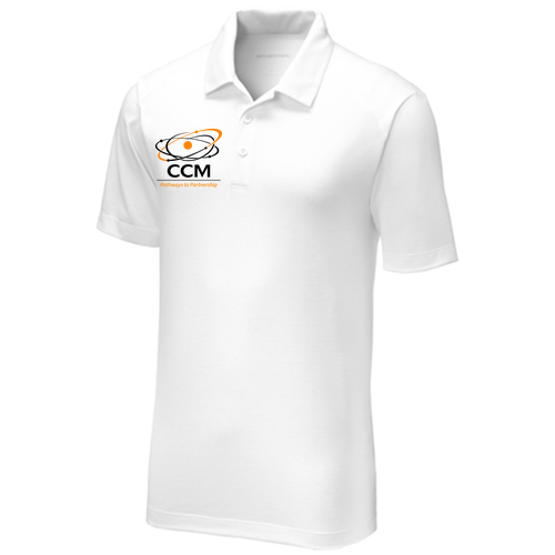 CCM Tri-Blend Wicking Polo --- White Triad Solid